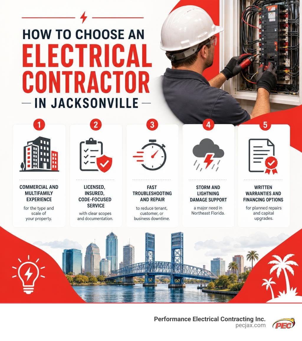 How to choose an electrical contractor in Jacksonville infographic