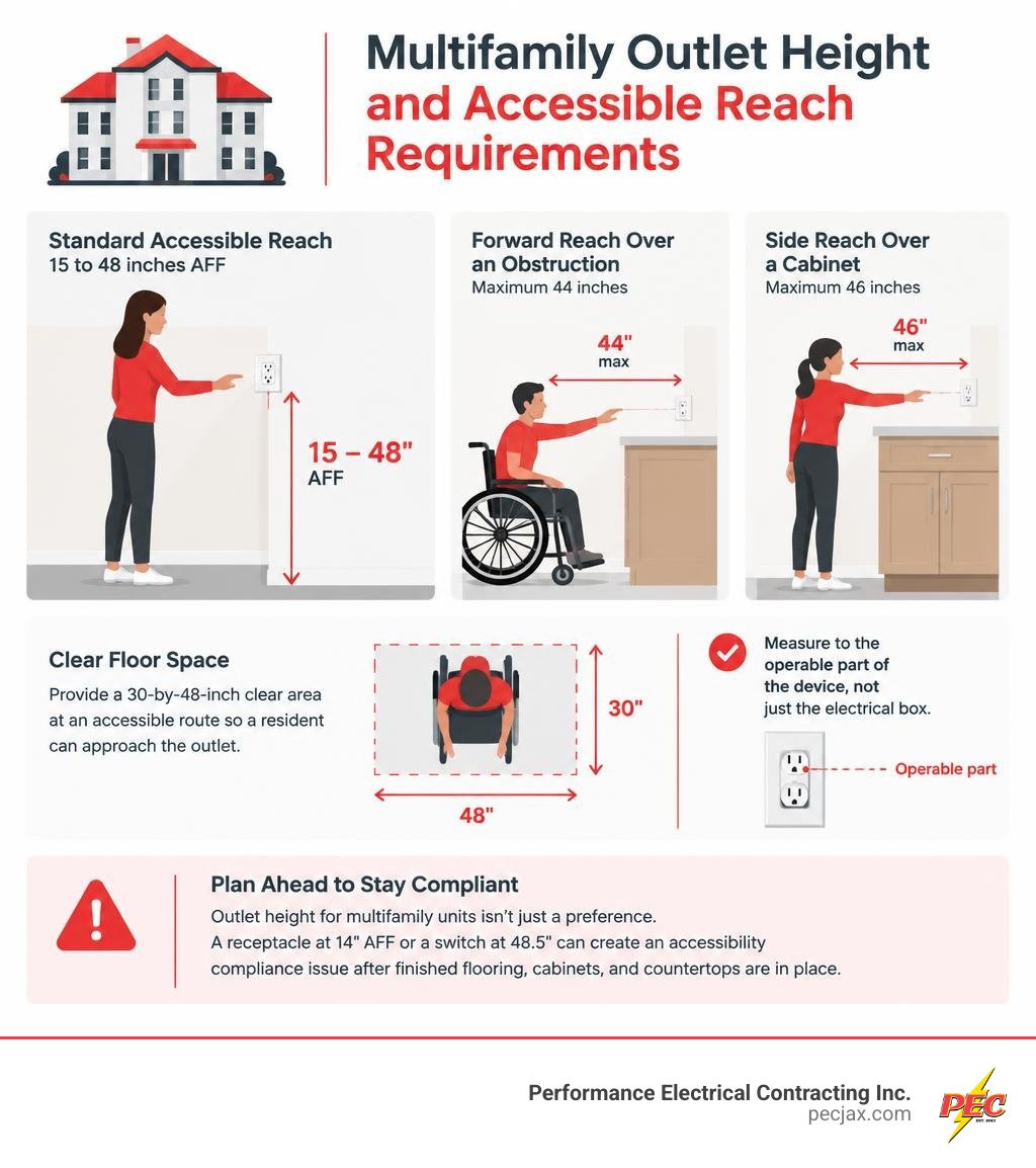 multifamily outlet height and accessible reach requirements infographic multifamily outlet height and accessible reach requirements infographic