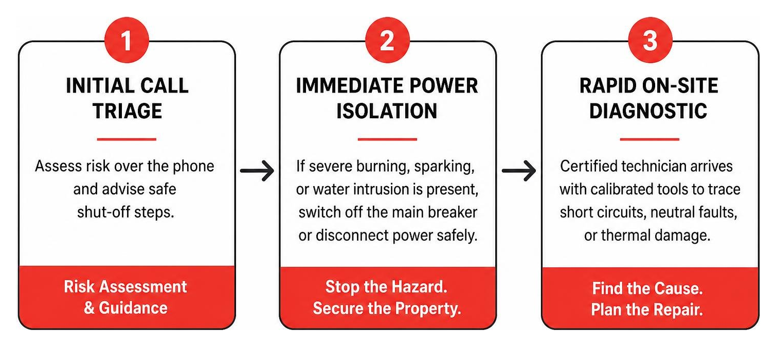 Emergency electrical triage process
